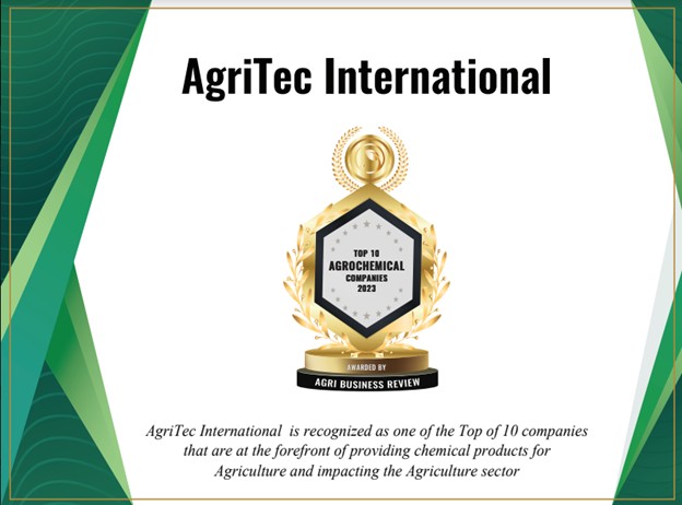 AgriTec International, Top 10 Agrochemical Companies 2023 award, Agri Business Review
